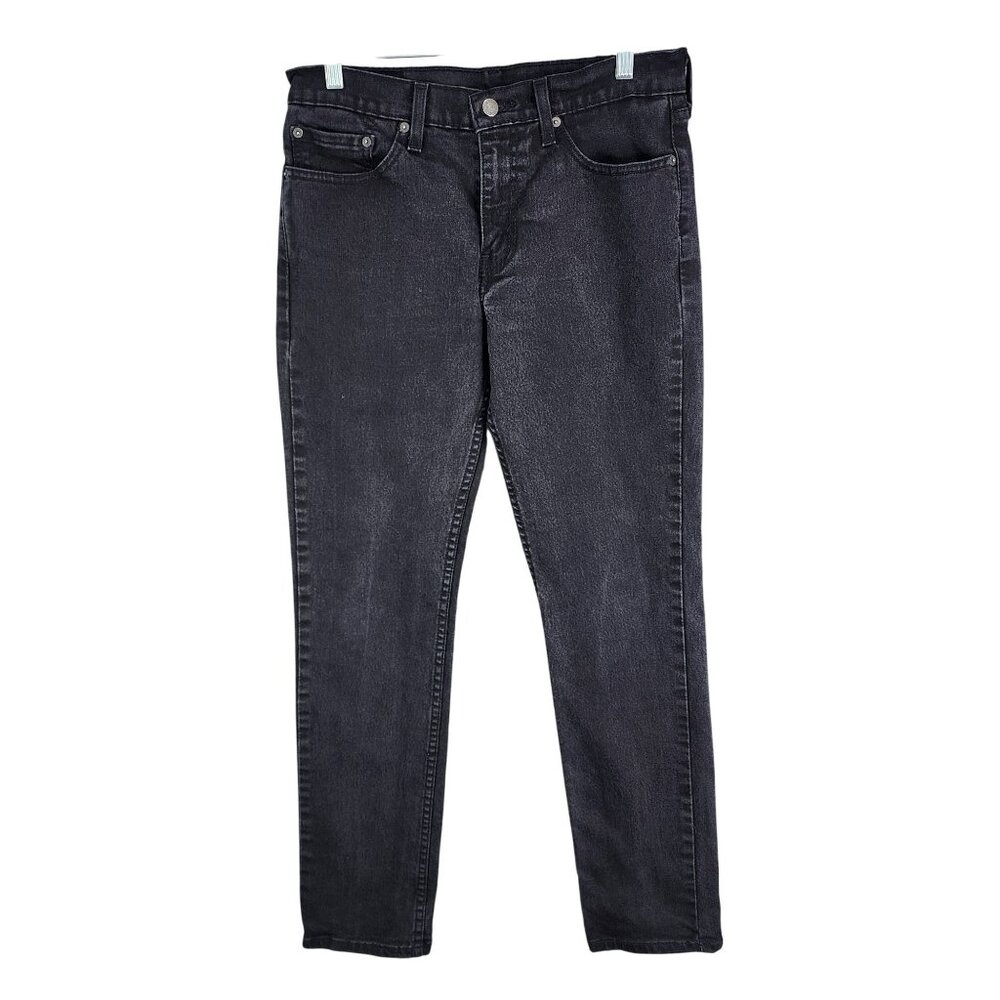 Mens Levi's 511 Black Denim Jeans Straight Leg Stretch Size 31x32